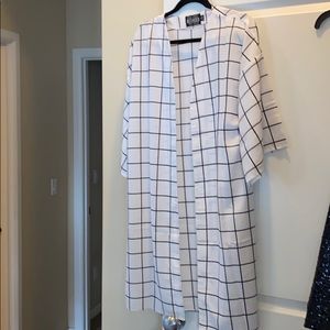 White black full length open front
